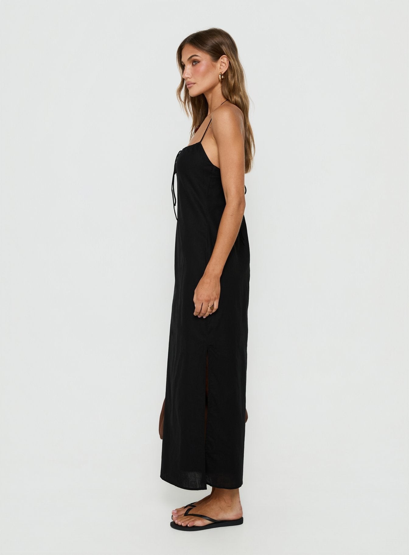 Selorra Tie Detail Maxi Dress Black view 3