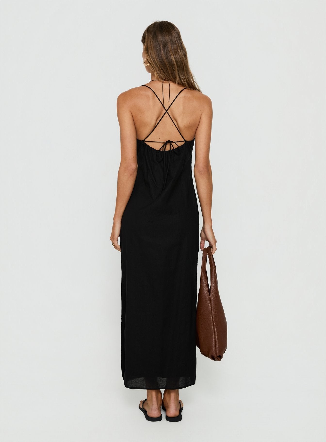 Selorra Tie Detail Maxi Dress Black view 4